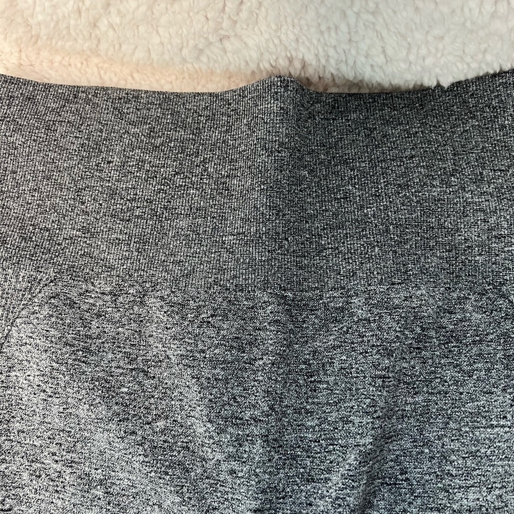 Leggings workout yoga heathered gray banded waist active wear NWOT - Picture 4 of 8